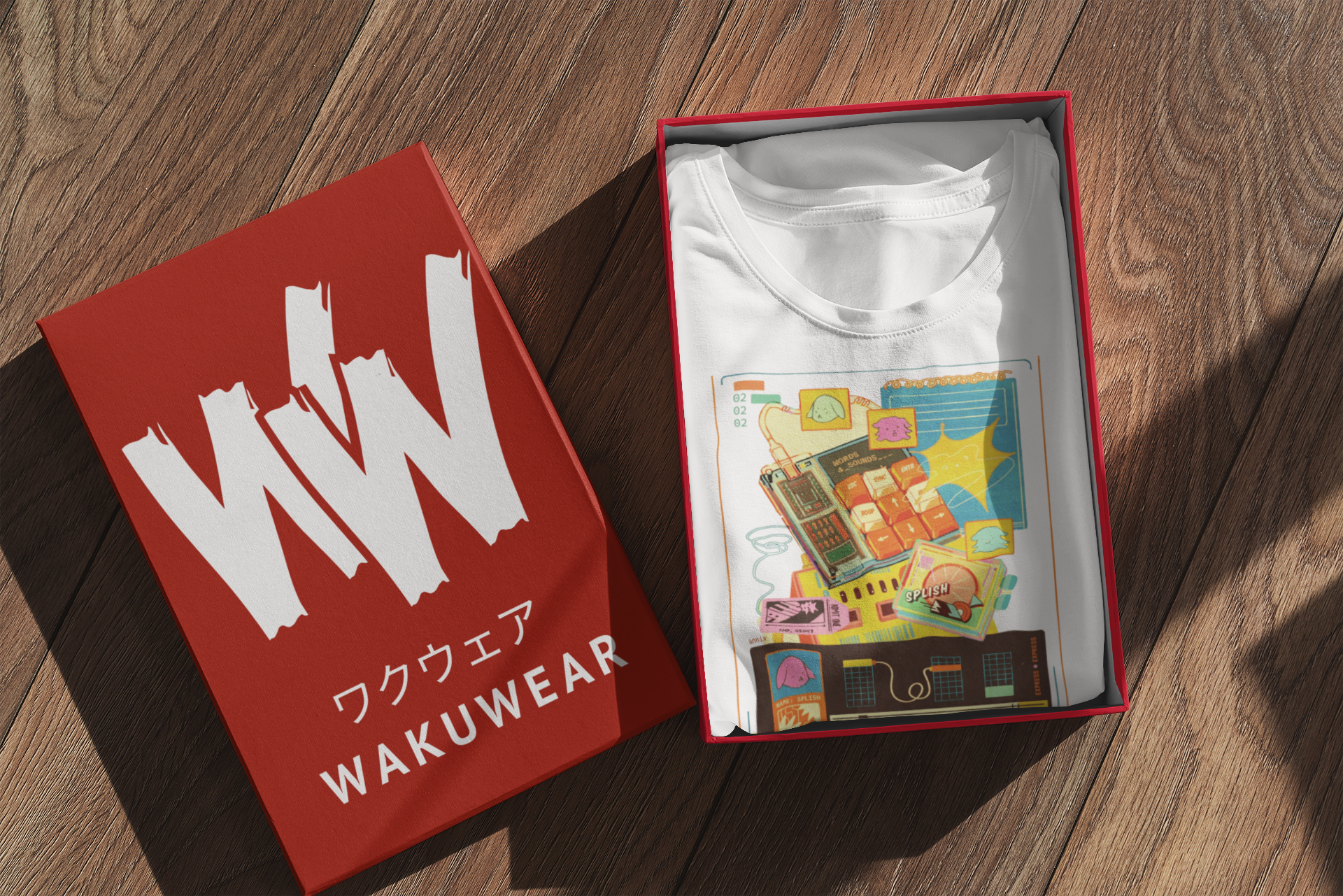 wakuwear tshirt white color front look unisex printed t-shirt