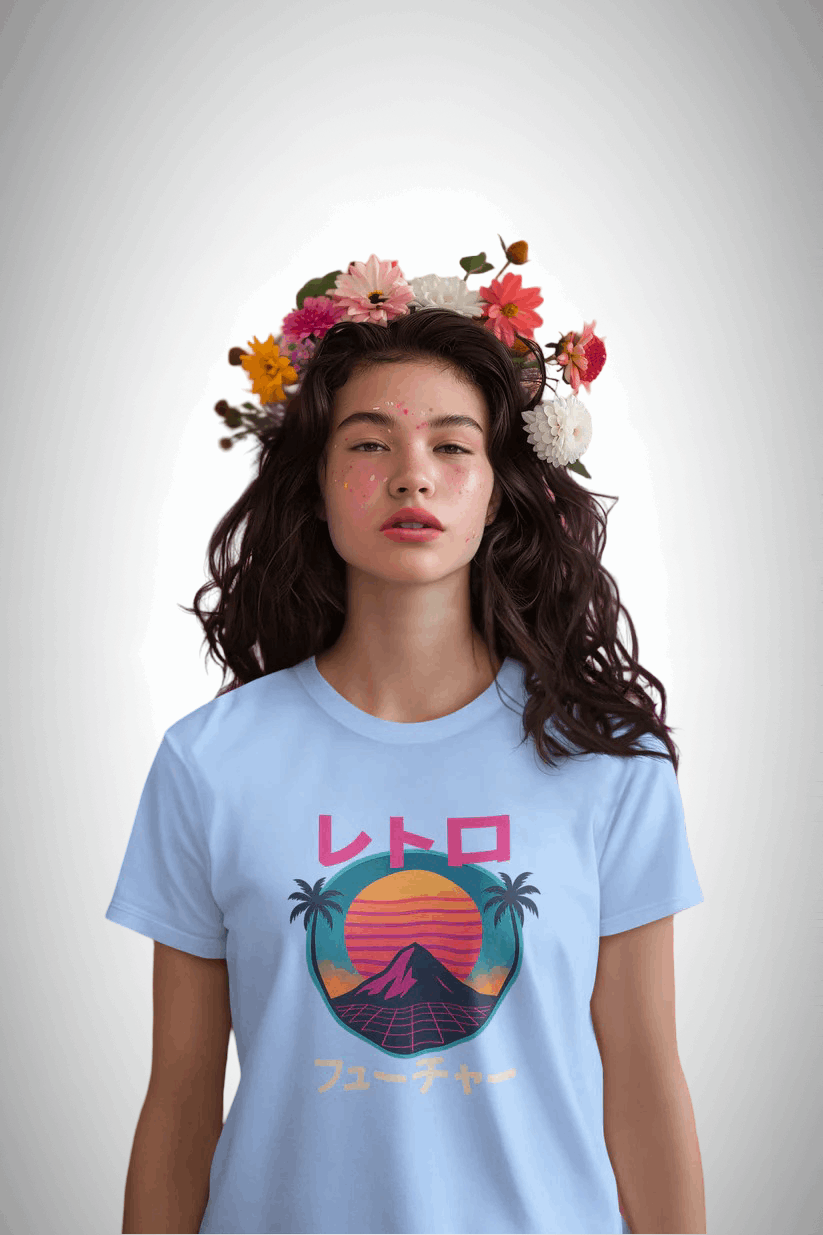 Neon Rebirth: Retro Future | Graphic Printed T-shirt