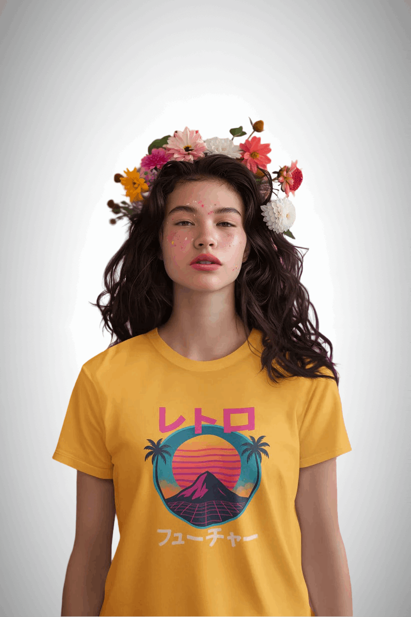 Neon Rebirth: Retro Future | Graphic Printed T-shirt