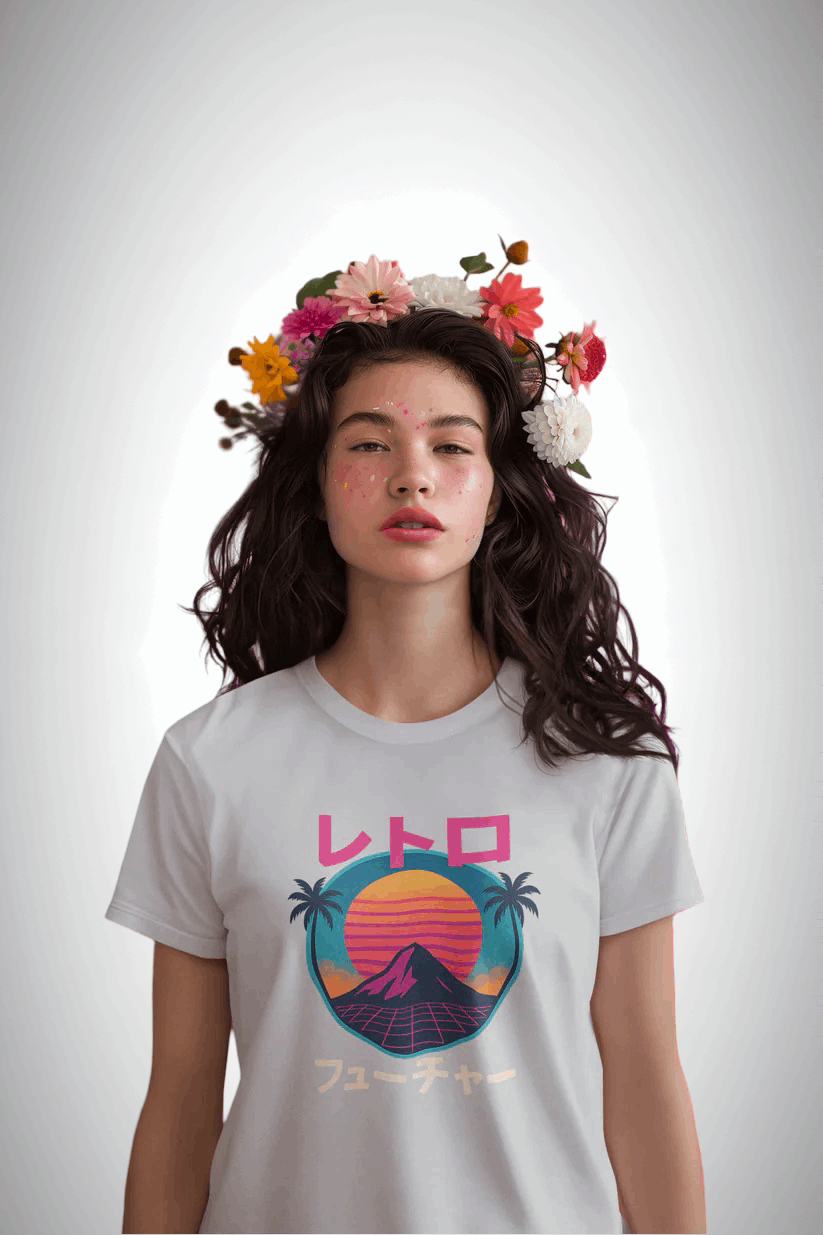 Neon Rebirth: Retro Future | Graphic Printed T-shirt