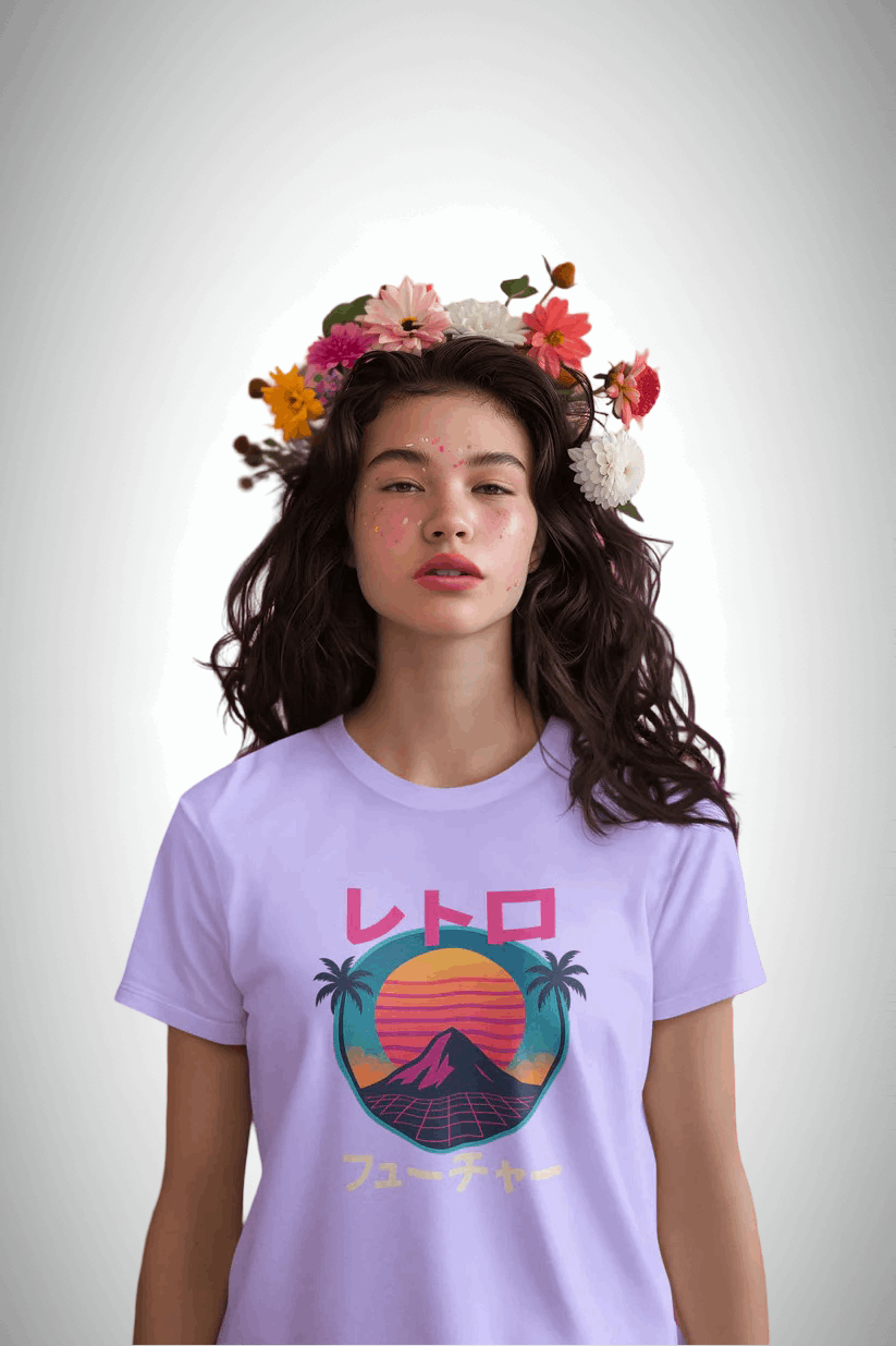 Neon Rebirth: Retro Future | Graphic Printed T-shirt